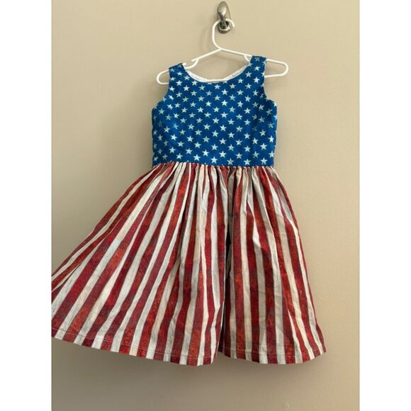 Patriotic Stars and Stripes Kids Dress - Picture 3 of 10
